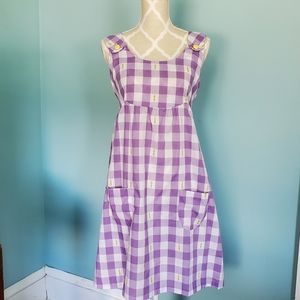 1970s purple gingham dress